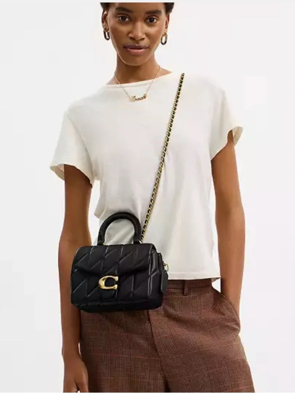 ✨NWT Coach Tabby Quilted Napa Leather Top-Handle Bag with Gold & Leather Strap ✨
